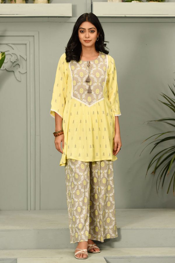 Sage Green Cotton Printed Kurti