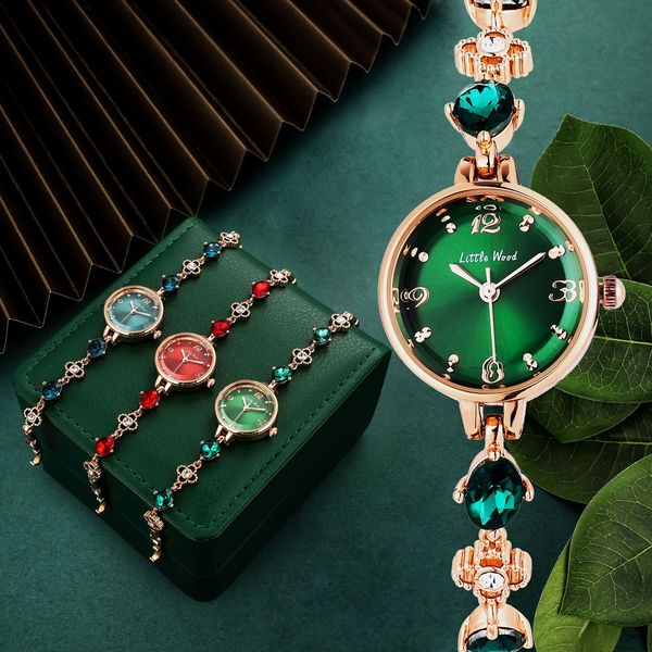 New Emerald Green Women's Watch, Light Luxury Niche Trendy Ladies' Wristwatch, Gift for Students, High Aesthetic Value, Waterproof Watch