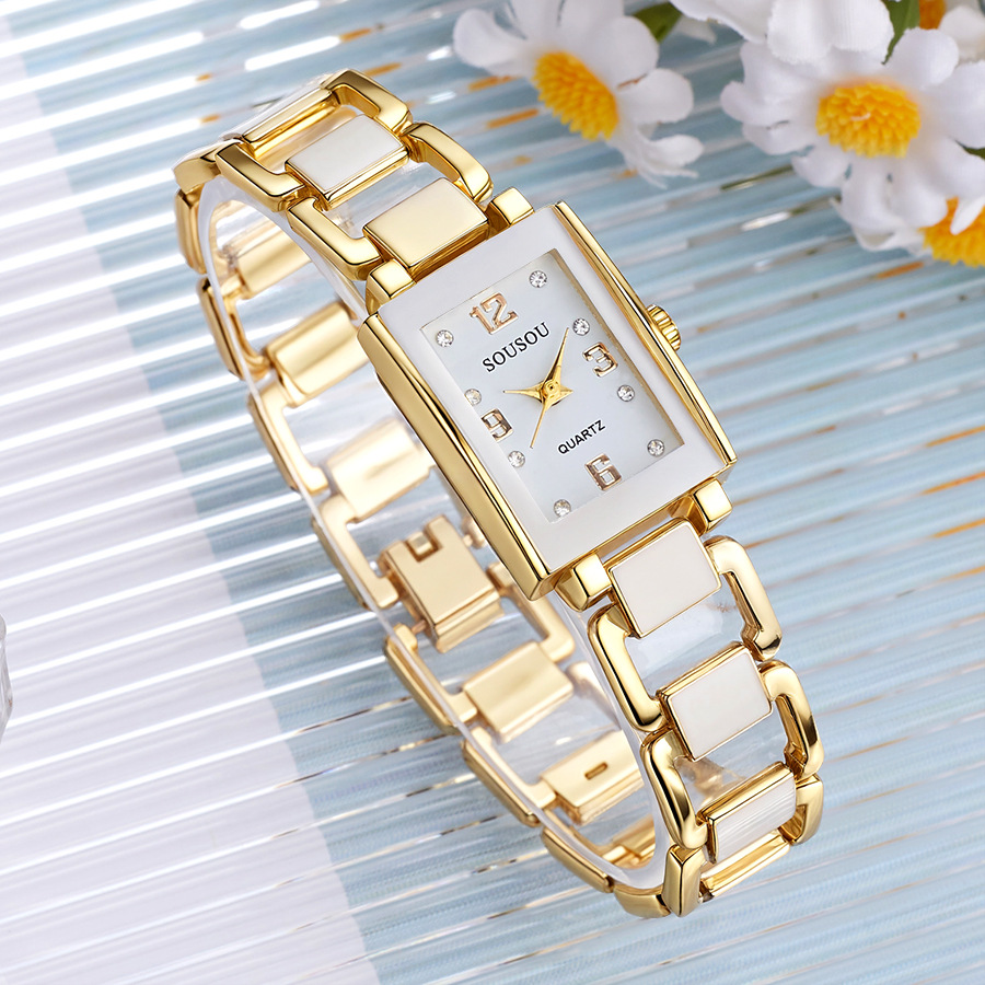Cross-Border Popular Gold Color Women's Watch Female Student Party Southeast Asia Korean Version Temperament Quartz Niche High-End Sense 576 Sold 5