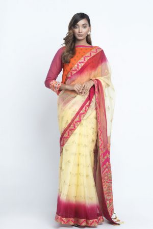Lemon Yellow Linen Printed Kurti Comes with Palazzo  four